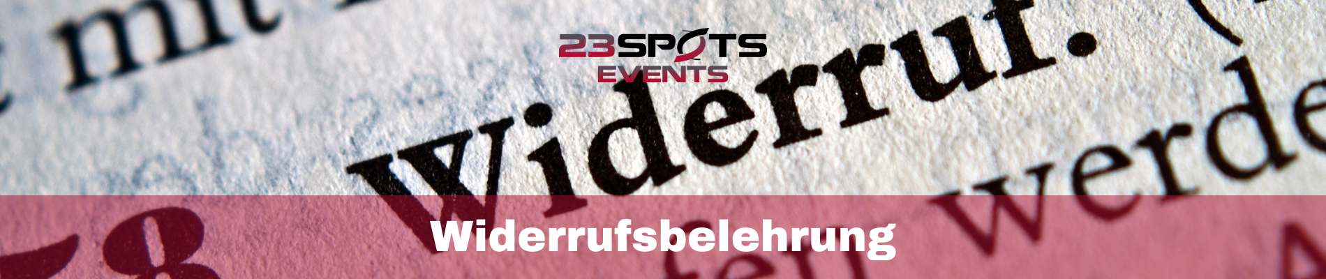 Widerrufsbelehrung Events